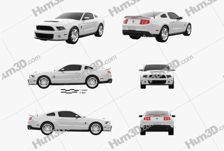 Ford Mustang Shelby GT500 2014 Blueprint Template