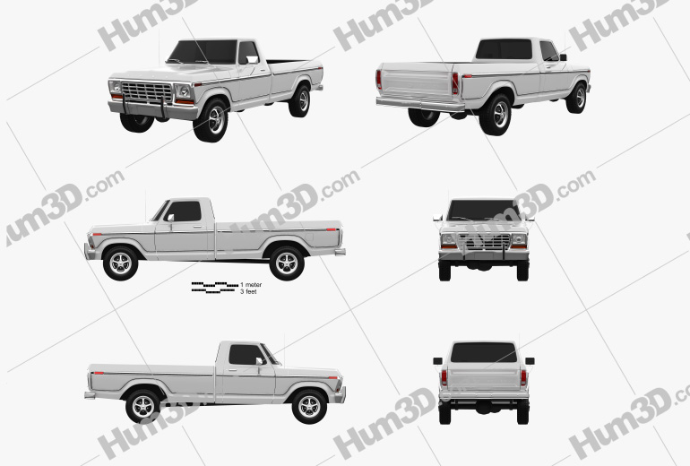 Ford F150 1978 Blueprint Template