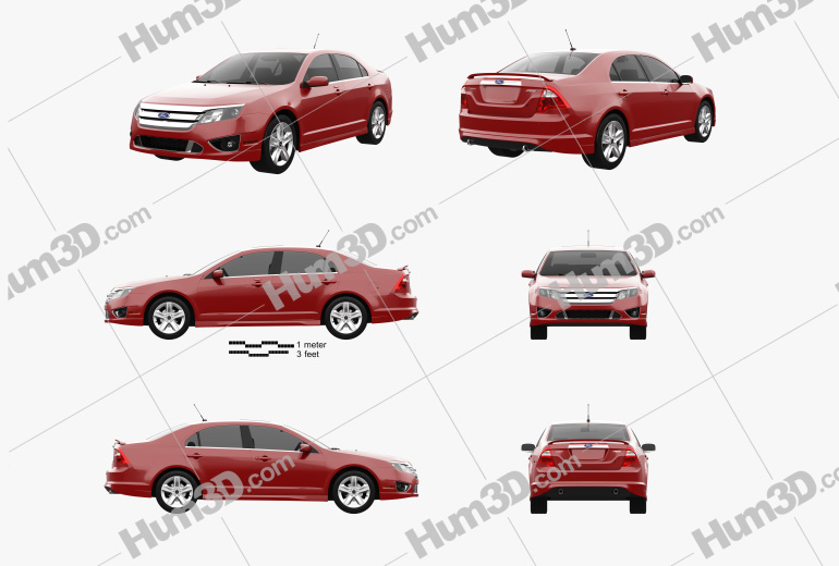 Ford Fusion Sport 2014 Blueprint Template