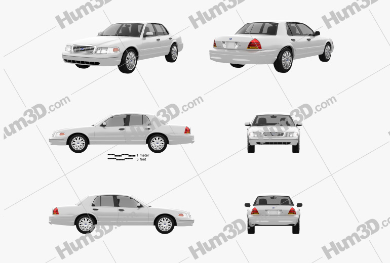 Ford Crown Victoria 2006 Blueprint Template