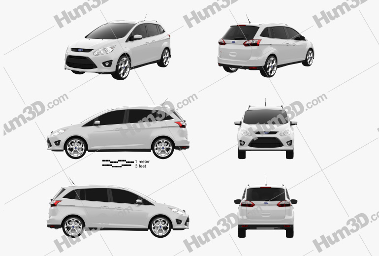 Ford Grand C-max 2015 Blueprint Template