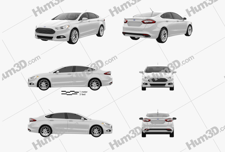 Ford Fusion (Mondeo) 2016 Blueprint Template