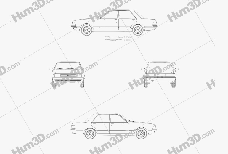 Ford Granada sedan 1982 Blueprint