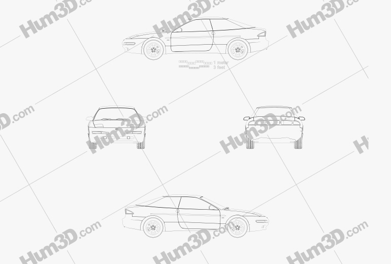 Ford Probe GT 1995 Disegno Tecnico