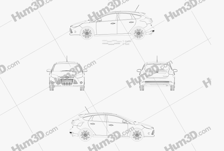 Ford Focus Hatchback Titanium 2015 Blueprint