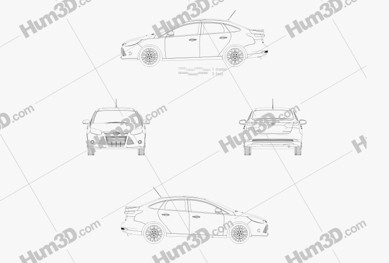 Ford Focus sedan Titanium 2015 Blueprint