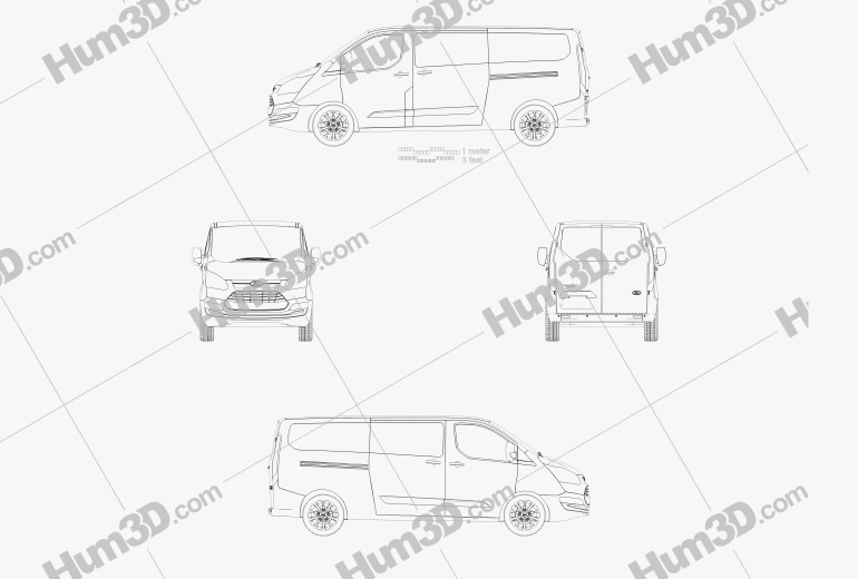 Ford Transit Custom LWB 2012 設計図