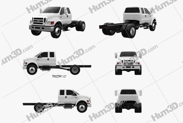 Ford F-650 / F-750 Super Cab Chassis 2014 Blueprint Template