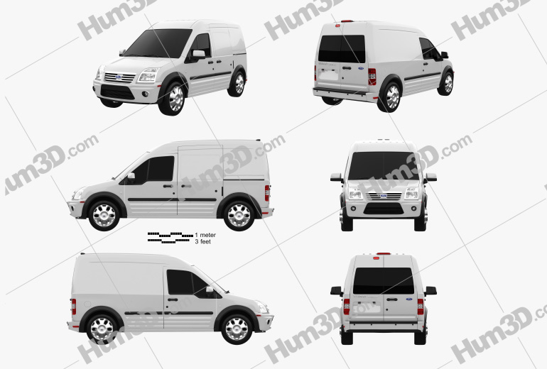 Ford Transit Connect LWB 2014 Blueprint Template