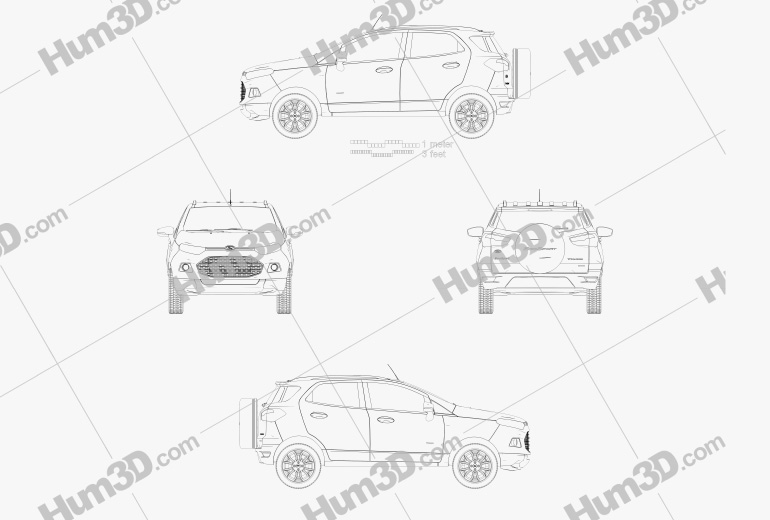 Ford Ecosport Titanium 2013 Disegno Tecnico