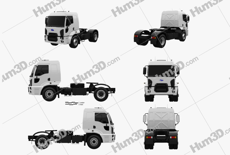 Ford Cargo Tractor Truck 2014 Blueprint Template