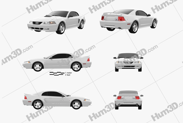 Ford Mustang GT coupe 2004 Blueprint Template