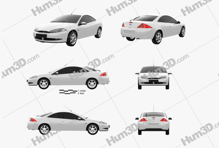 Ford Cougar 2002 Blueprint Template