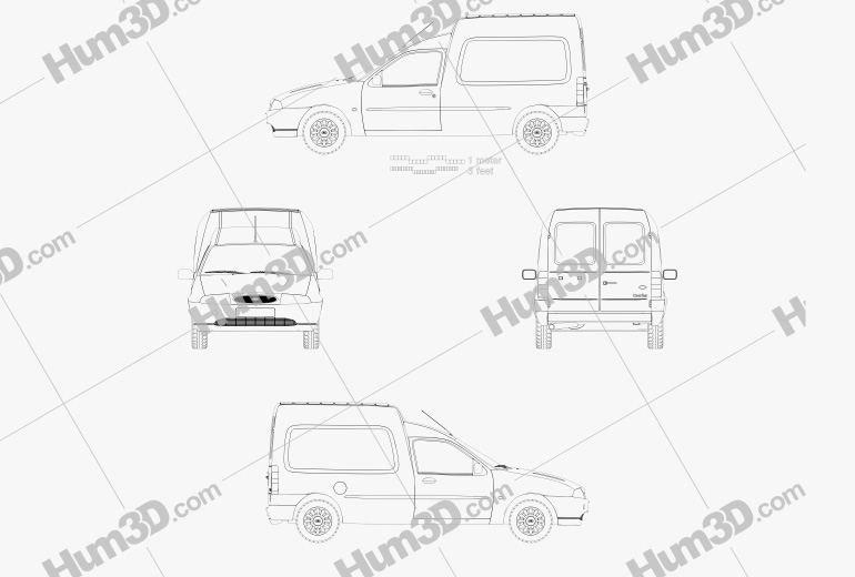 Ford Courier Van UK 1999 設計図