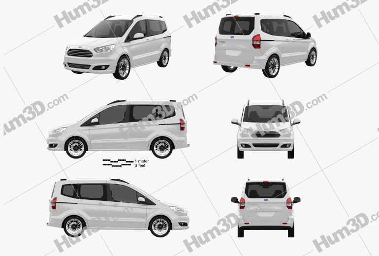 Ford Tourneo Courier 2016 Blueprint Template