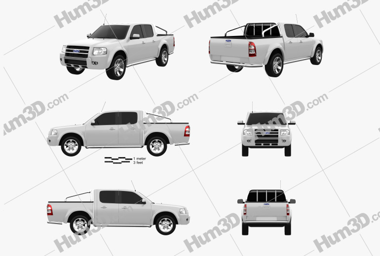 Ford Ranger Double Cab 2006 Blueprint Template
