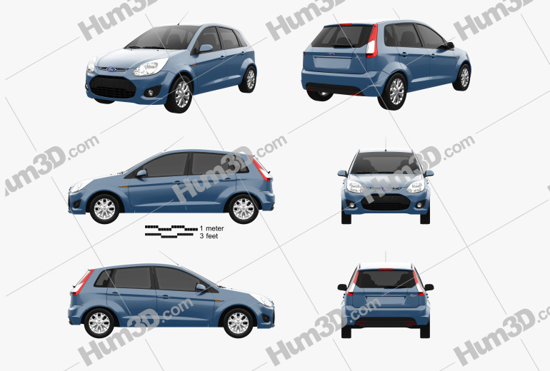 Ford Figo (Ikon Hatch) 2015 Blueprint Template