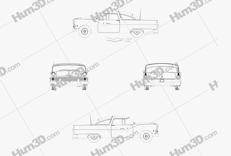 Ford Crown Victoria 1955 Blueprint