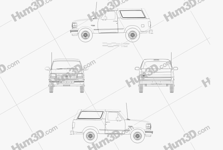 Ford Bronco 1996 Blueprint