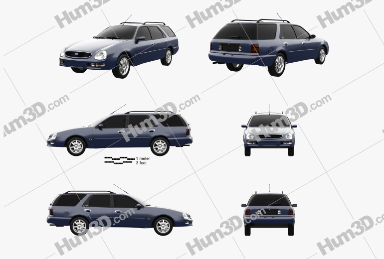 Ford Scorpio wagon 1998 Blueprint Template
