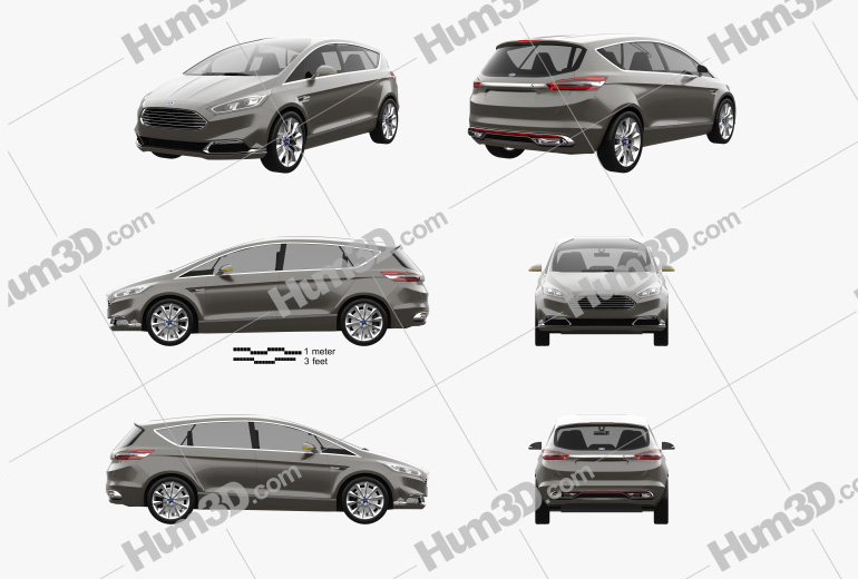 Ford S-Max 2014 Blueprint Template