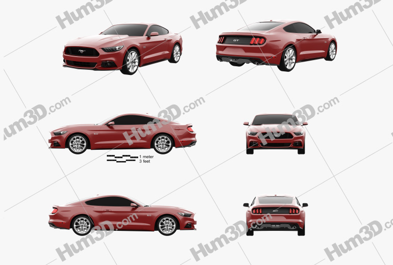 Ford Mustang GT 2018 Blueprint Template