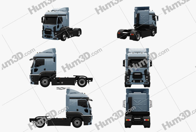 Ford Cargo XHR Tractor Truck 2014 Blueprint Template