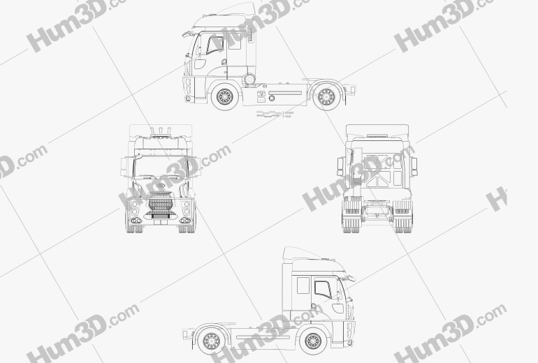 Ford Cargo XHR Camión Tractor 2011 Plano