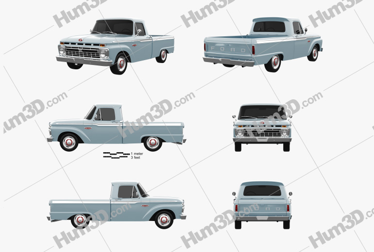 Ford F-100 1966 Blueprint Template