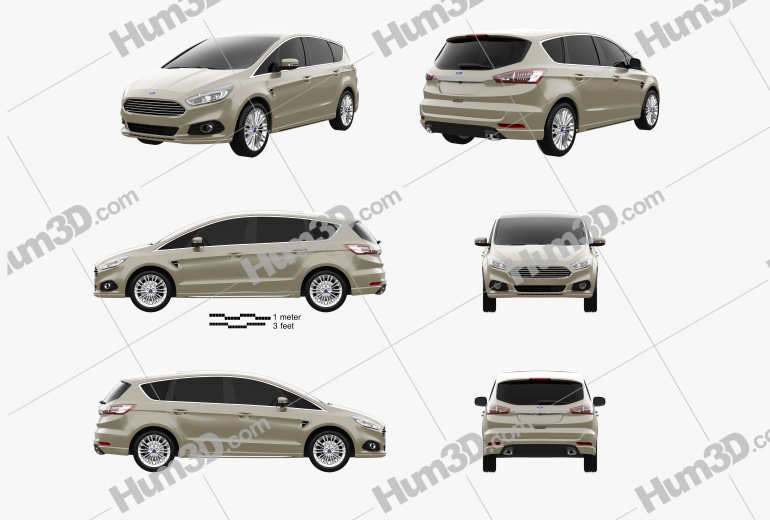 Ford S-Max 2017 Blueprint Template