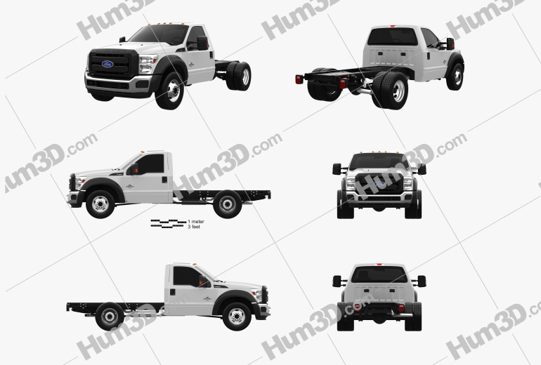 Ford F-550 Regular Cab Chassis 2014 Blueprint Template