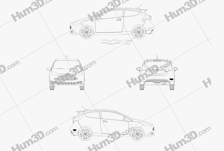 Ford Fiesta ST 3ドア 2014 設計図