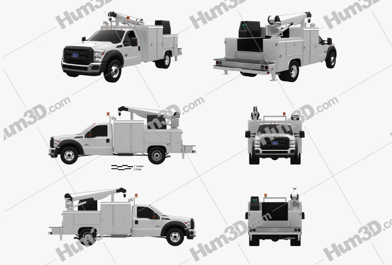 Ford F-550 Service Truck 2015 Blueprint Template