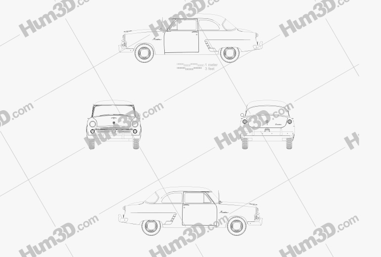 Ford Mainline (70A) Tudor sedan 1952 Blueprint