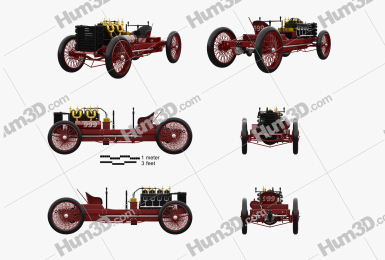 Ford 999 1902 Blueprint Template