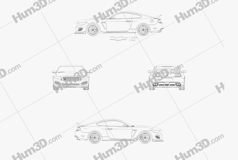 Ford Mustang (Mk6) Shelby GT350R 2019 Blueprint