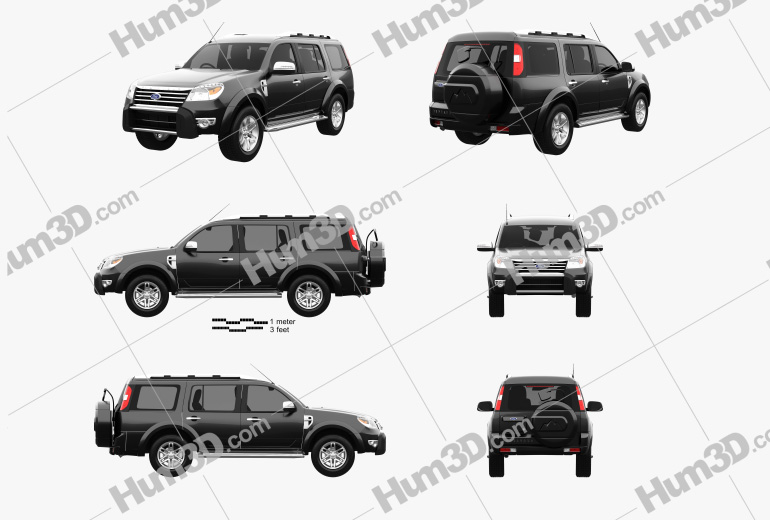 Ford Endeavour 2017 Blueprint Template
