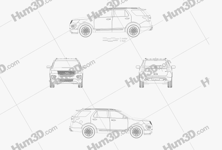 Ford Explorer (U502) Platinum 2015 Disegno Tecnico
