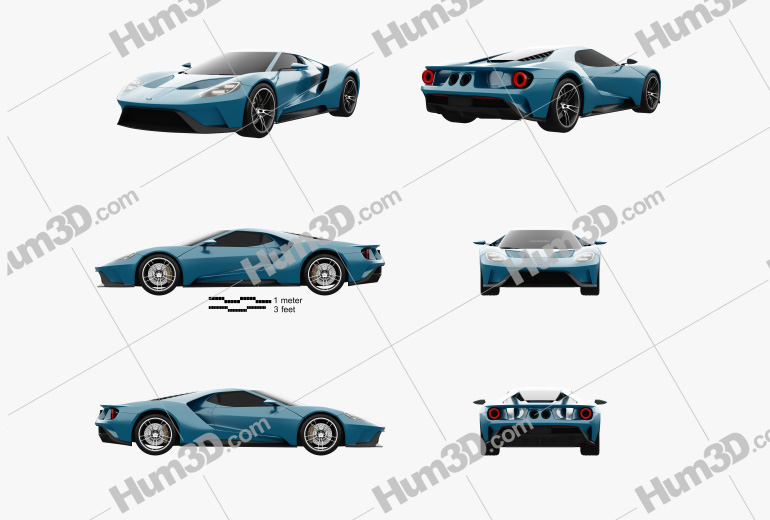 Ford GT Concept 2017 Blueprint Template