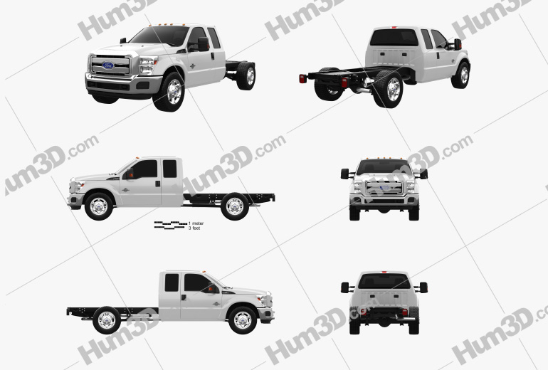 Ford F-450 Super Cab Chassis 2015 Blueprint Template