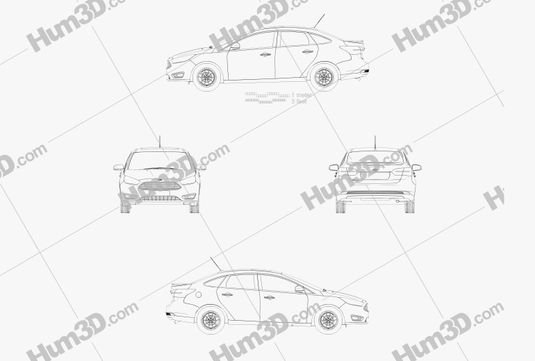 Ford Focus Berlina 2017 Blueprint