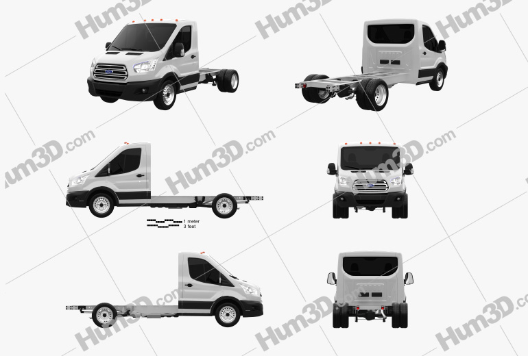 Ford Transit Cab Chassis 2017 Blueprint Template