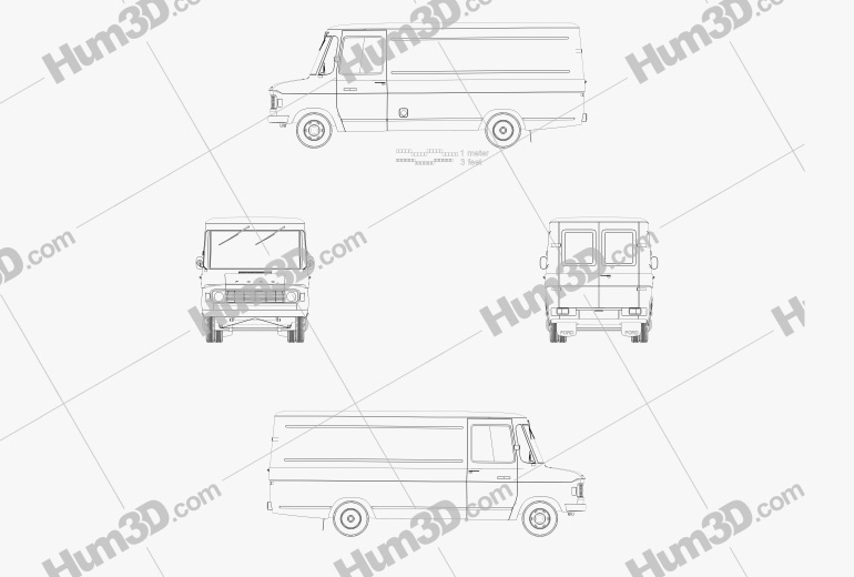 Ford A-Series Fourgon 1973 Blueprint
