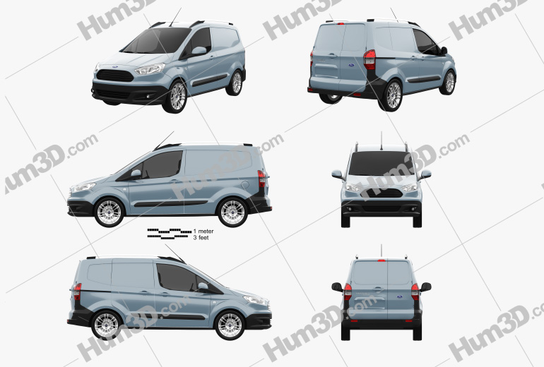Ford Transit Courier 2018 Blueprint Template