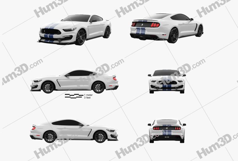 Ford Mustang Shelby GT350 2019 Blueprint Template