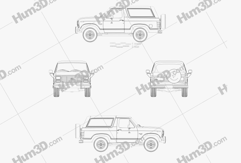 Ford Bronco 1982 Blueprint