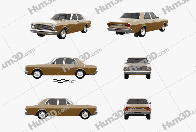 Ford Falcon 1968 Blueprint Template