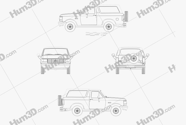 Ford Bronco 1991 Blueprint