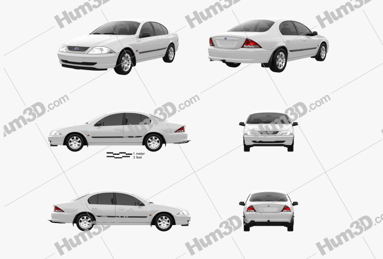 Ford Falcon Forte 2002 Blueprint Template