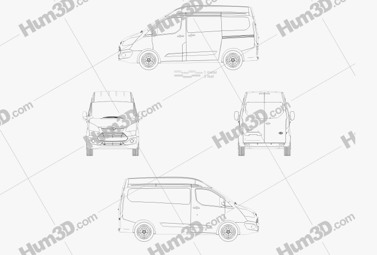 Ford Transit Custom Panel Van L1H2 2015 Blueprint